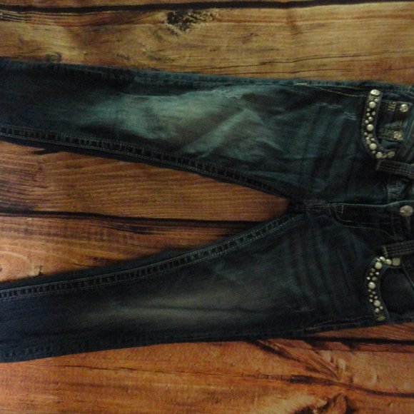 MISS ME JEANS Denim Signature Skinny Rhinestone Style JV7246S Size 25 - Picture 5 of 6